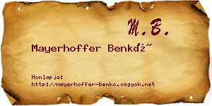 Mayerhoffer Benkő névjegykártya